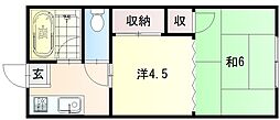 コーポ浦の森 2Kの間取図画像