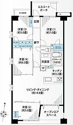 グランシティ川崎パークサイドレジデンス 4LDKの間取り