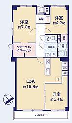 パークサイド保土ケ谷 3LDKの間取図画像
