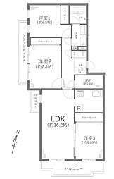 港南台パーク・ホームズ 3LDKの間取図画像