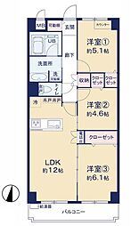 日神パレステージ横濱 3LDKの間取図画像
