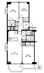 ドルフ青葉台3号棟 3LDKの間取図画像
