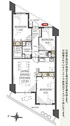 メゾン横浜能見台2 3LDKの間取図画像
