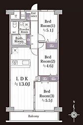 恒陽戸塚マンション 3LDKの間取図画像