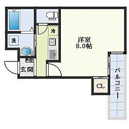 大阪市東淀川区柴島2丁目マンション 1Kの間取図画像