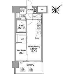 コンフォリア・リヴ淡路 1LDKの間取図画像