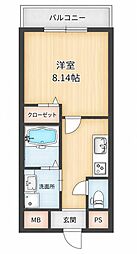 Grande甲子園口 1Kの間取図画像