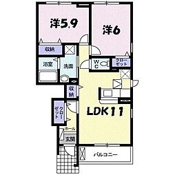 セプト・クルール 2LDKの間取図画像