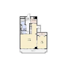 ミリオンベル神戸 1LDKの間取図画像