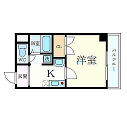 MY尼崎 1Kの間取図画像
