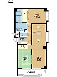 フォレスト武庫之荘弐番館 3DKの間取図画像