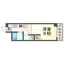 GARDENPARTY西宮北口 ワンルームの間取図画像
