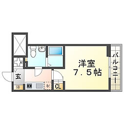 エス・キュート尼崎2 1Kの間取図画像