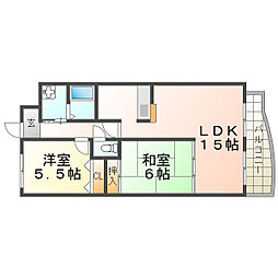 アルコ北園田 2LDKの間取図画像