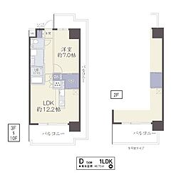 インベスト塚口エスフロント 1LDKの間取図画像
