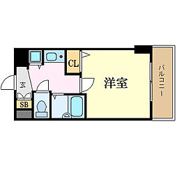 ストリーム江坂 1Kの間取図画像