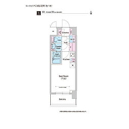 COMFORIA江坂広芝町 ワンルームの間取図画像