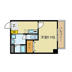 IF柴島 1Kの間取図画像