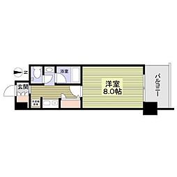 ロイヤル御幣島 1Kの間取図画像