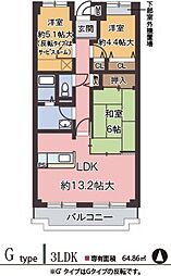 オルテンシアKOBE 3LDKの間取図画像