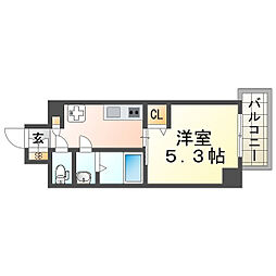 フォーリアライズ昭和南通1 1Kの間取図画像