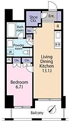 グランスイート神宮前 1LDKの間取り