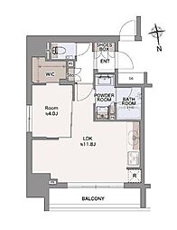 リビオレゾン大手町 1LDKの間取図画像