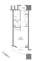 ファーストリアルタワー新宿 1Kの間取図画像