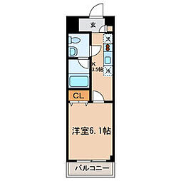 京急本線 梅屋敷駅 徒歩12分の賃貸マンション 3階1Kの間取り