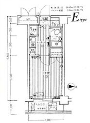 東急田園都市線 駒沢大学駅 徒歩11分の賃貸マンション 2階1Kの間取り