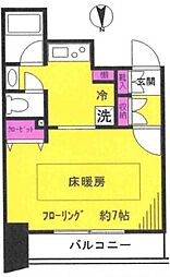 東急池上線 蓮沼駅 徒歩2分の賃貸マンション 10階1Kの間取り