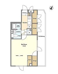 京王線 笹塚駅 徒歩6分の賃貸マンション 5階1Kの間取り