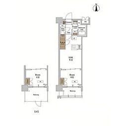 RJRプレシア蒲田 1LDKの間取図画像