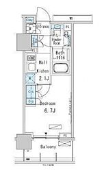 パークアクシス蒲田ステーションゲート 1Kの間取図画像