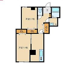 第七シンエイハイム 2DKの間取図画像