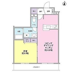 アムール大岡山 1LDKの間取図画像