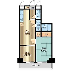 アビタシオン・クレール 2DKの間取図画像