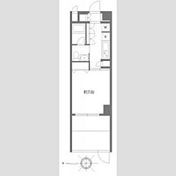 ガーデン萩中 1Kの間取図画像