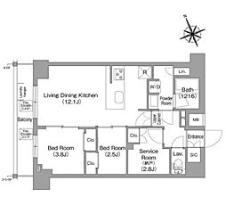 コンフォリア東葛西 2SLDKの間取図画像
