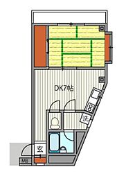 京急本線 梅屋敷駅 徒歩10分の賃貸マンション 1階1DKの間取り