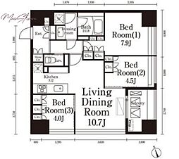 パークキューブ春日安藤坂 3LDKの間取図画像