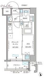 パークアクシス文京本郷 1DKの間取図画像