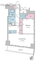 レジディア日本橋人形町2 1LDKの間取図画像