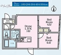 エルファーロ神楽坂III 2LDKの間取図画像