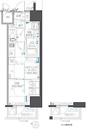 ZOOM本郷 1DKの間取図画像