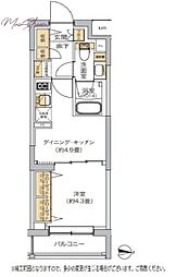 リビオメゾン湯島 1DKの間取図画像