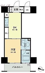 BelleFace本郷弓町 1DKの間取図画像