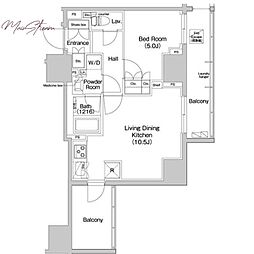 コンフォリア浅草橋 1LDKの間取図画像