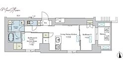Brillia ist 浅草 1SLDKの間取図画像