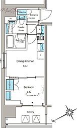 ルフォンプログレ蔵前プレミア 1DKの間取図画像